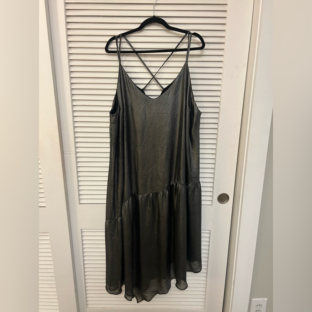 Vintage Xhilaration Metallic gun mental asymmetrical Dress
